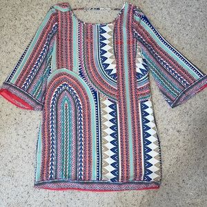 Colorful shift dress size large